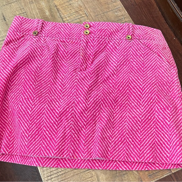 Lilly Pulitzer pink, herringbone, mini skirt - Picture 1 of 1